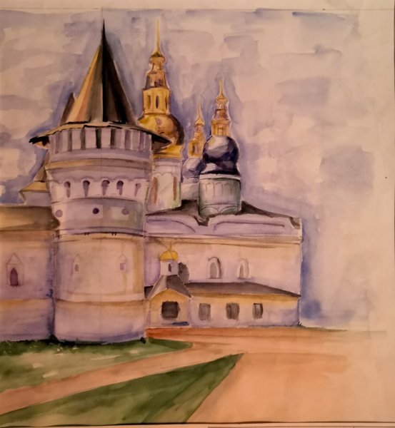 Тобольский Кремль акварелью