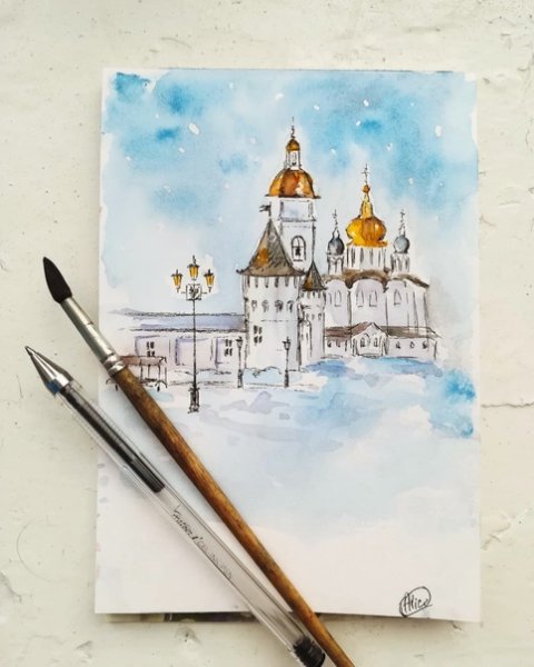 Тобольский Кремль рисунок