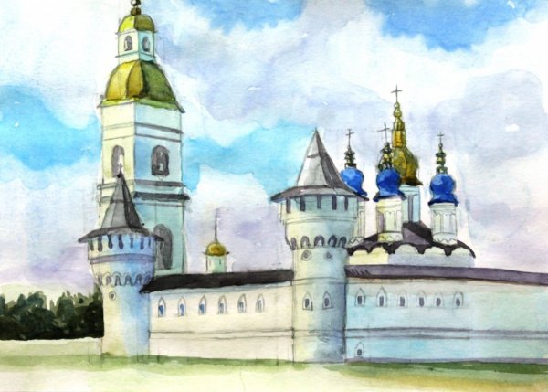 Кремль Тобольск нарисовать
