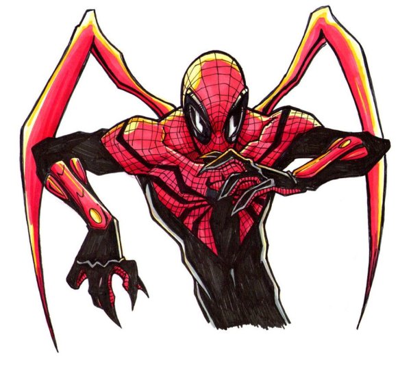 Человек паук карандашом