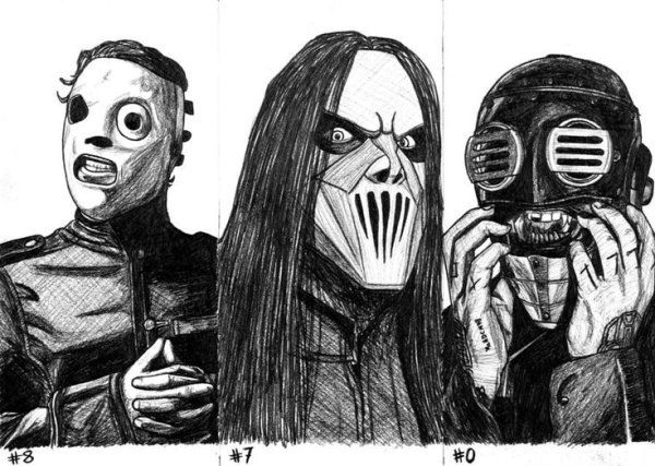 Слипкнот рисунок карандашом