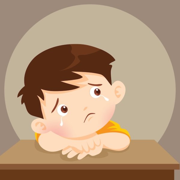 Грустный мальчик рисунок