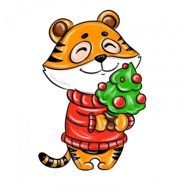Тигрёнок рисунок на новый год