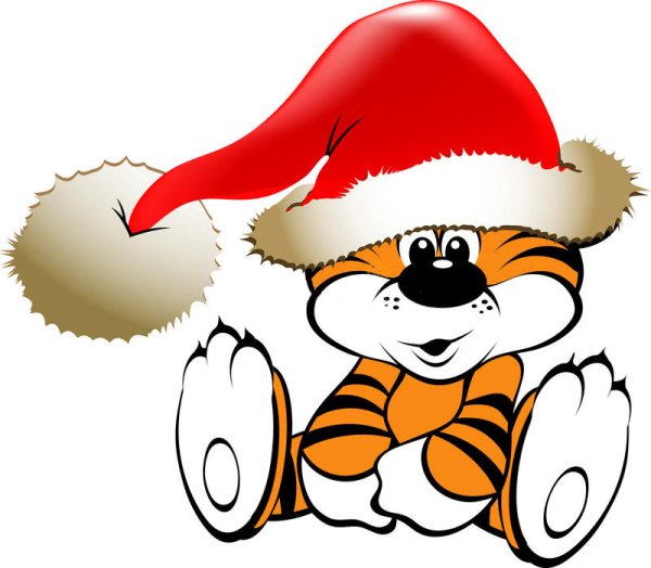 Тигренок мультяшный новогодний