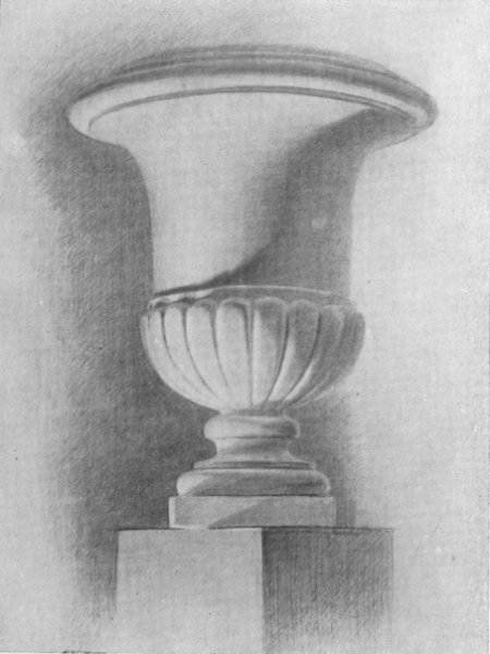 Академический рисунок гипсовая колонна