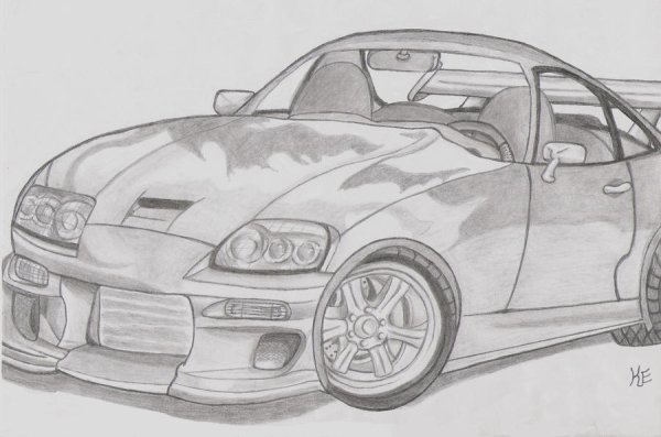Toyota Supra a80 карандашом