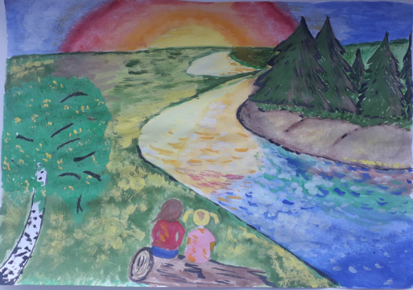 Рисование на тему река Абакан