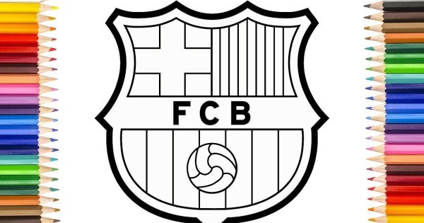 Эмблема Барселоны раскраска
