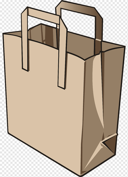 Крафтовый пакет на прозрачном фоне