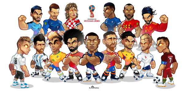 Футболисты в мультяшном стиле