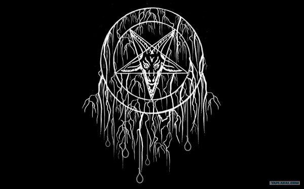 Белая пентаграмма на черном фоне