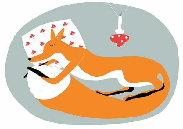 Лисичка спит иллюстрация