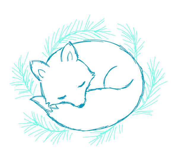 Лисенок спит рисунок