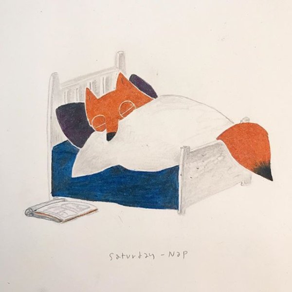 Спящий Лис иллюстрация