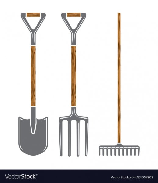 Вилы садовые без фона