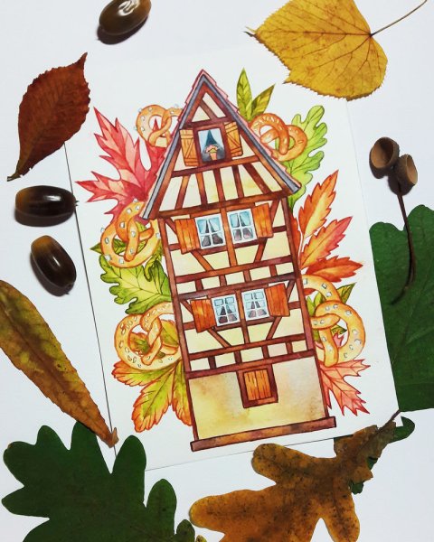 Сказочный осенний домик