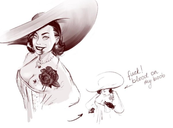 Леди Димитреску рисунок