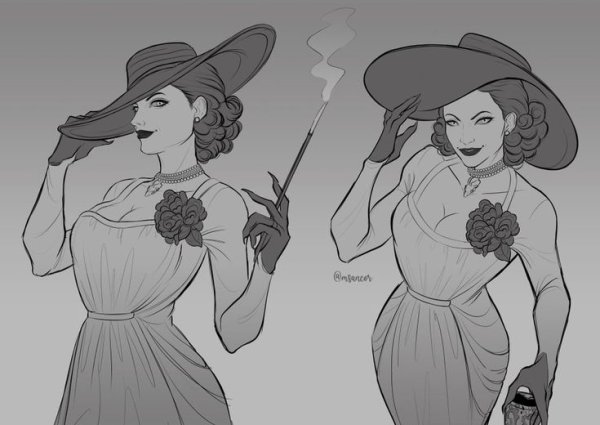 Леди Димитреску рисунок