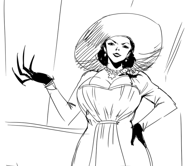 Леди Димитреску рисунок