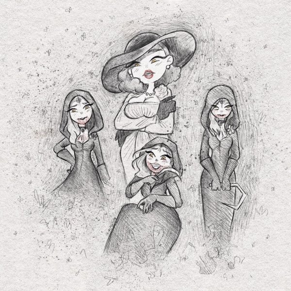 Леди Димитреску с дочерьми Arts