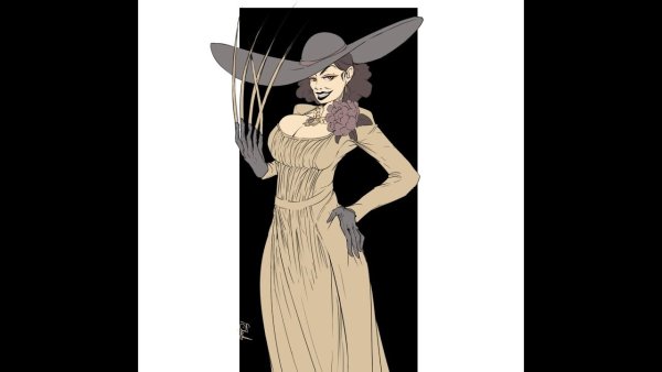 Resident Evil Village леди Димитреску в полный рост