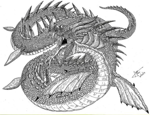 Раскраска Левиафан субнаутика