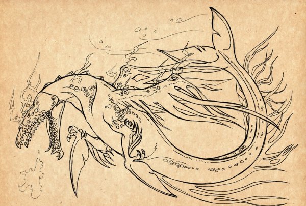 Раскраска водяной дракон