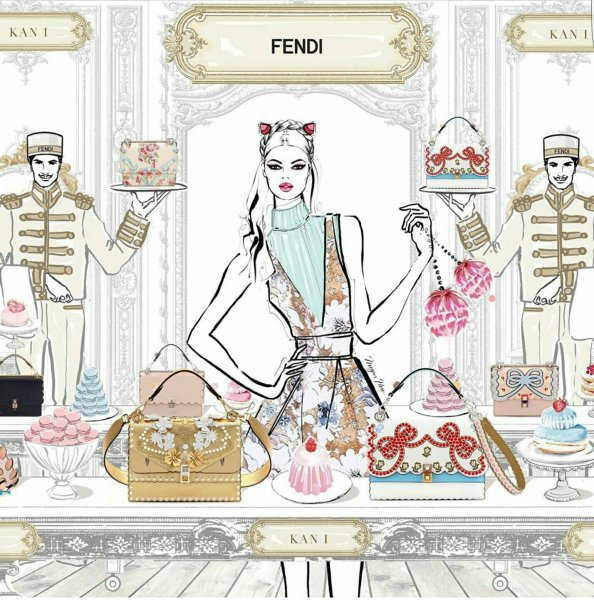 Fashion иллюстрация с пакетами