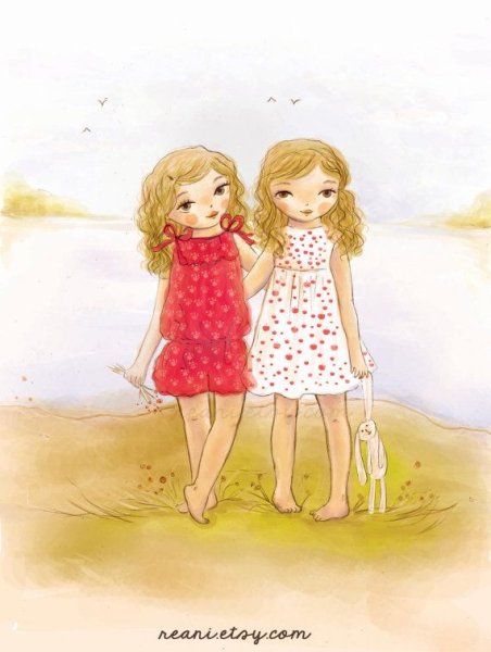 Подружки детские иллюстрации