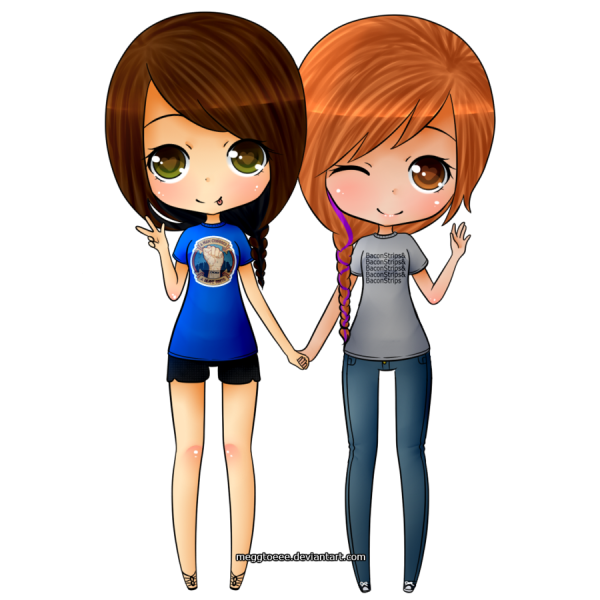 Две девочки мультяшные