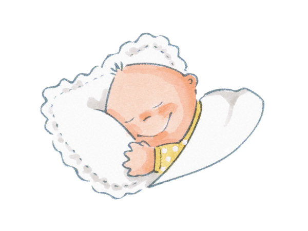 Младенец в колыбели спит для детей