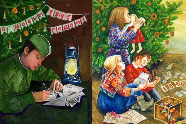 Послевоенные новогодние открытки