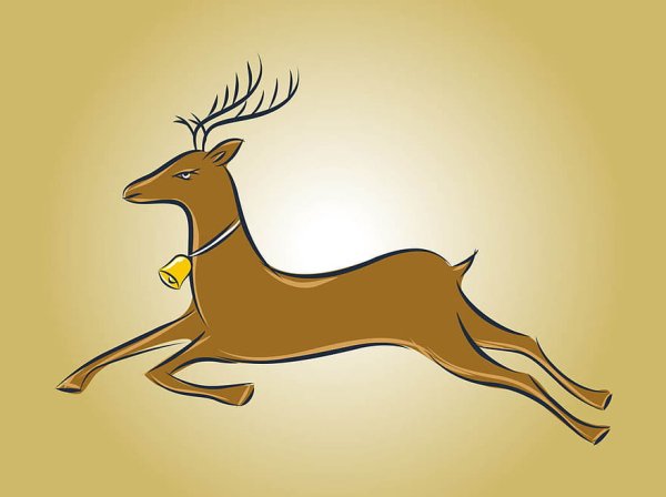 Бегущий олень рисунок