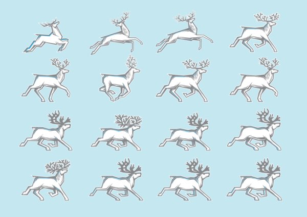 Бегущий олень рисунок