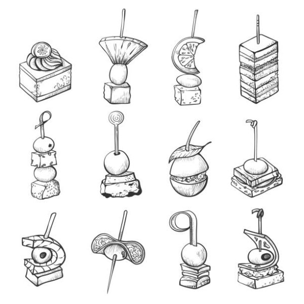 Канапе раскраска