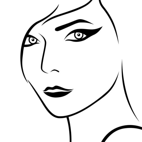 Очертания лица женщины