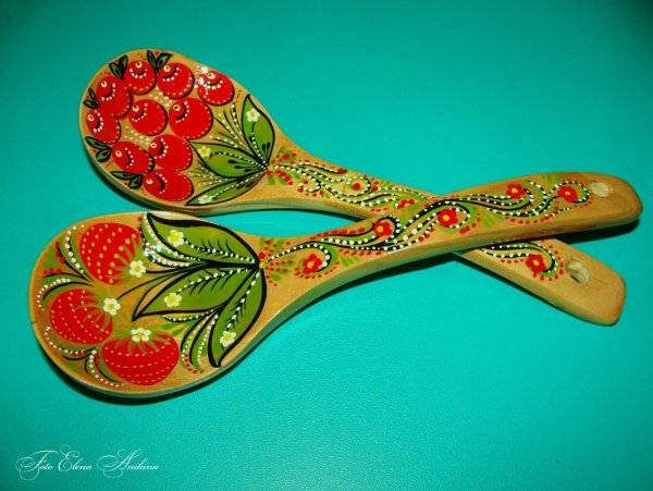 Ложки Расписанные хохломской росписью