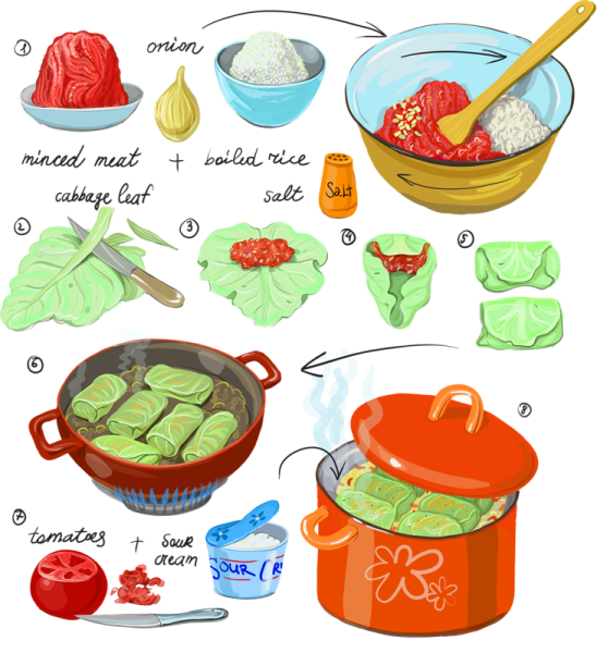 Голубцы раскраска для детей