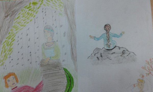 Детский рисунок к балладе Кубок