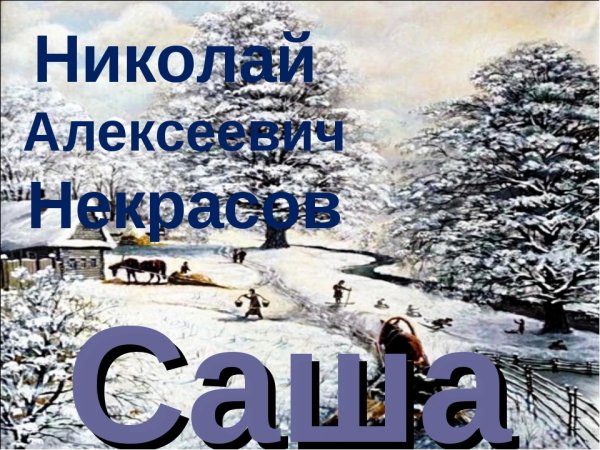 Николай Алексеевич Некрасов Саша
