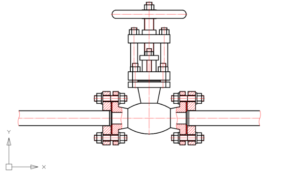 Узел врезки ду100 в ду300