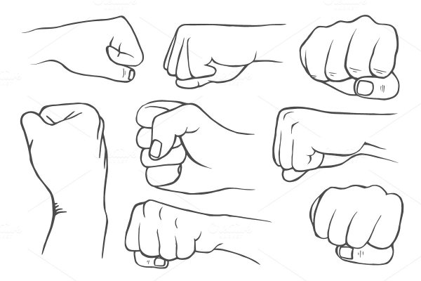 Руки для рисования кулак