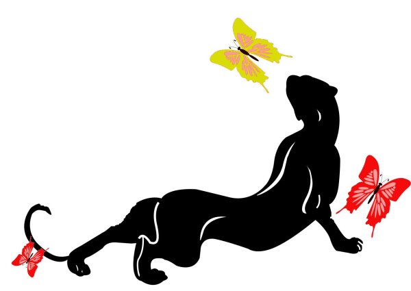 Силуэт дикой кошки