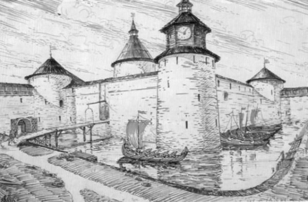 Древнерусский город-крепость орешек