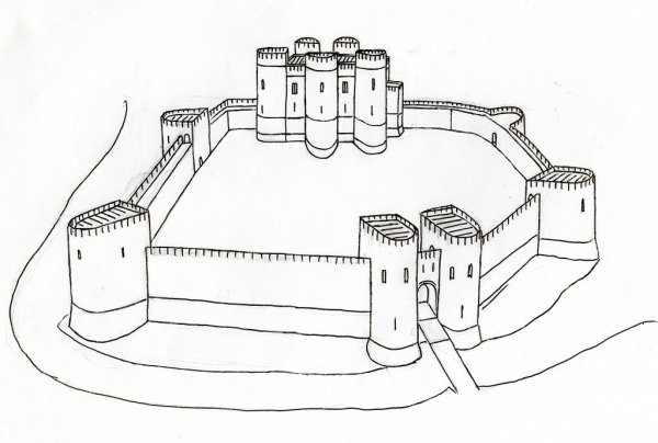 Замок Бодиам Англия план