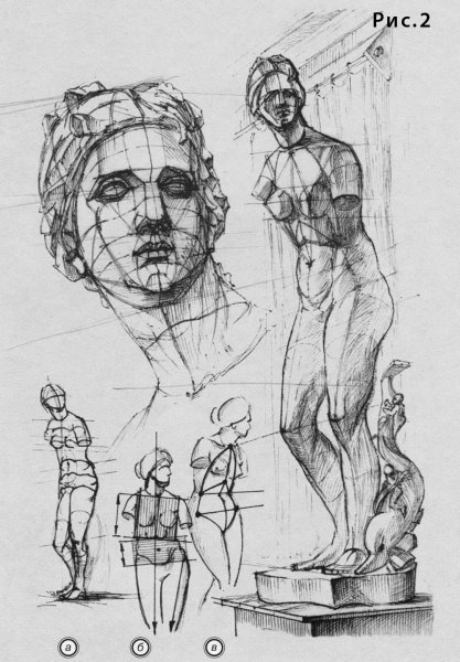 Набросок гипсовой головы