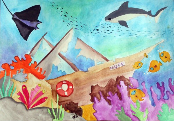 Подводный мир рисунок для детей