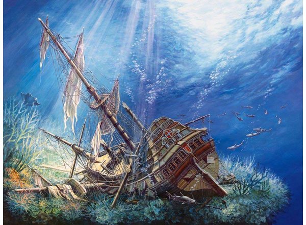 Затонувший Галеон корабль картина