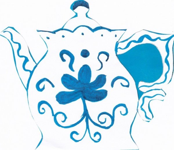 Кувшин Гжельская роспись в подготовительной группе