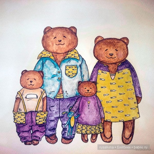 Семья мишек рисунок